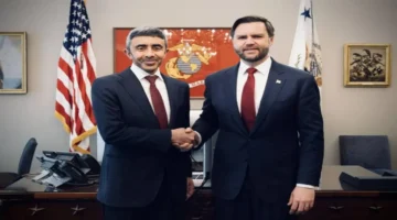 عبدالله بن زايد وجي دي فانس يبحثان تعزيز العلاقات الاستراتيجية بين البلدين